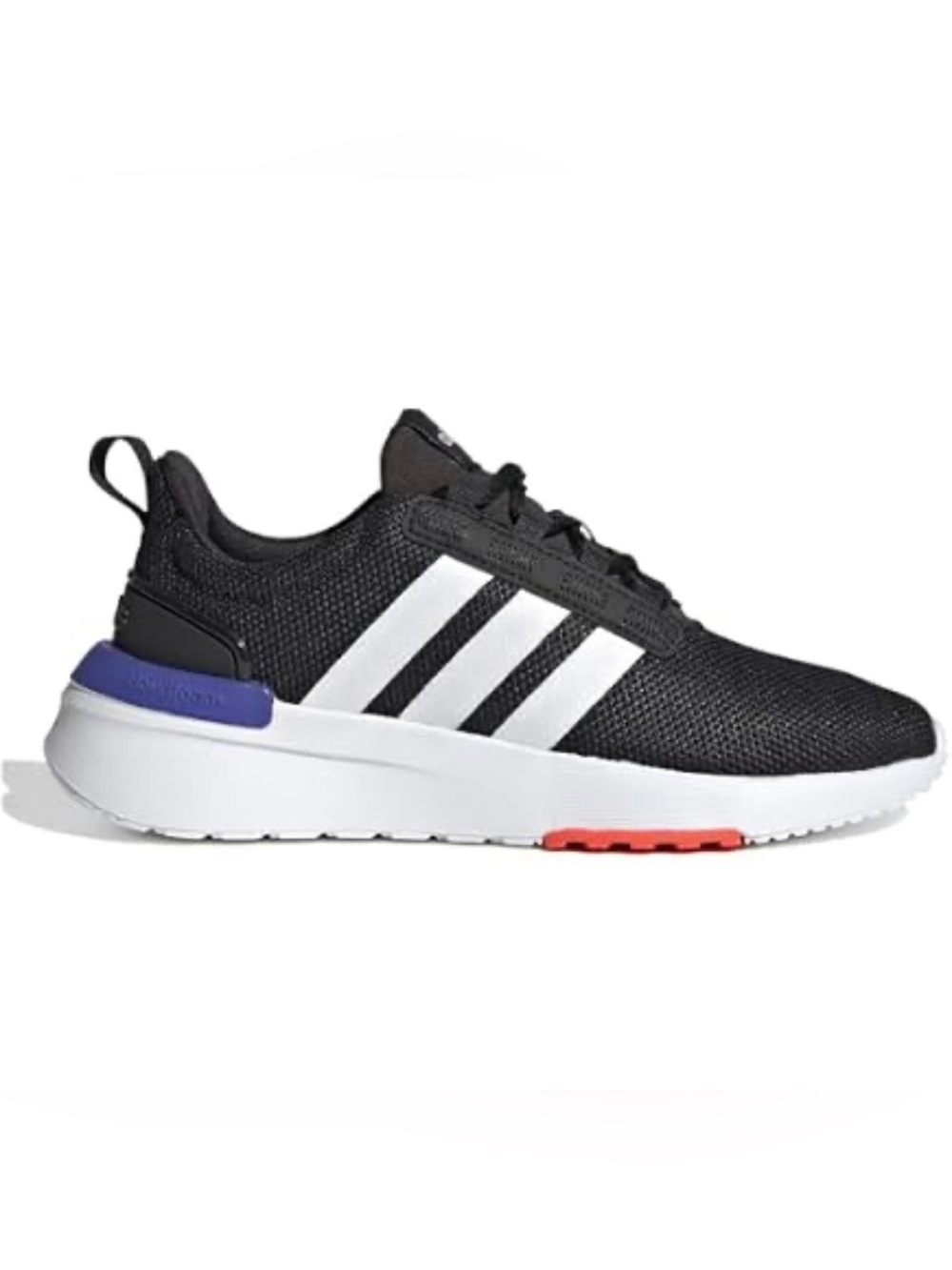 adidas Toddler TR21 Sneakers in Black & White with Red & Blue Trim